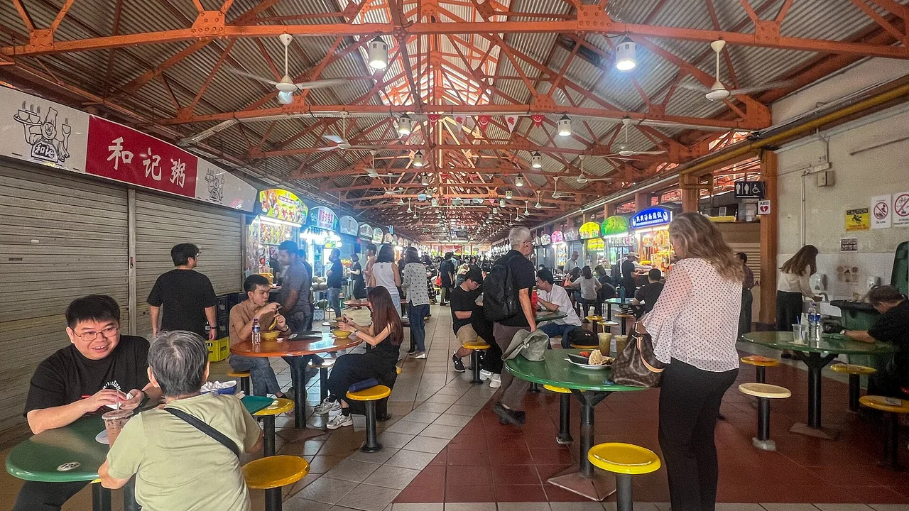 Inside Maxwell Food Centre, a popular Singapore hawker centre