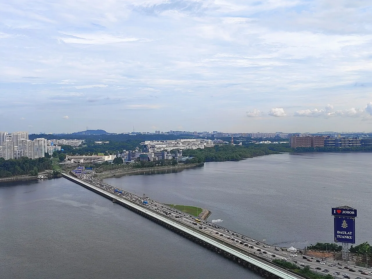 The Johor–Singapore Causeway linking Woodlands and JB