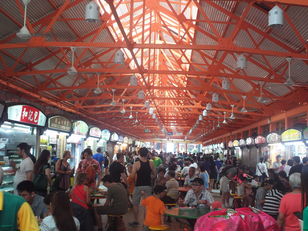 Hawker centre food stalls in Singapore