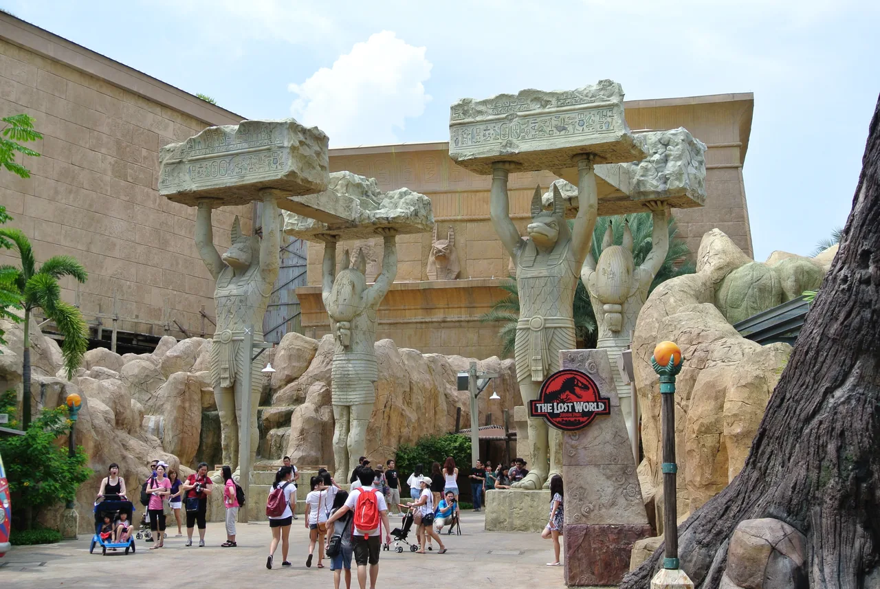 The Ancient Egypt zone facade at Universal Studios Singapore