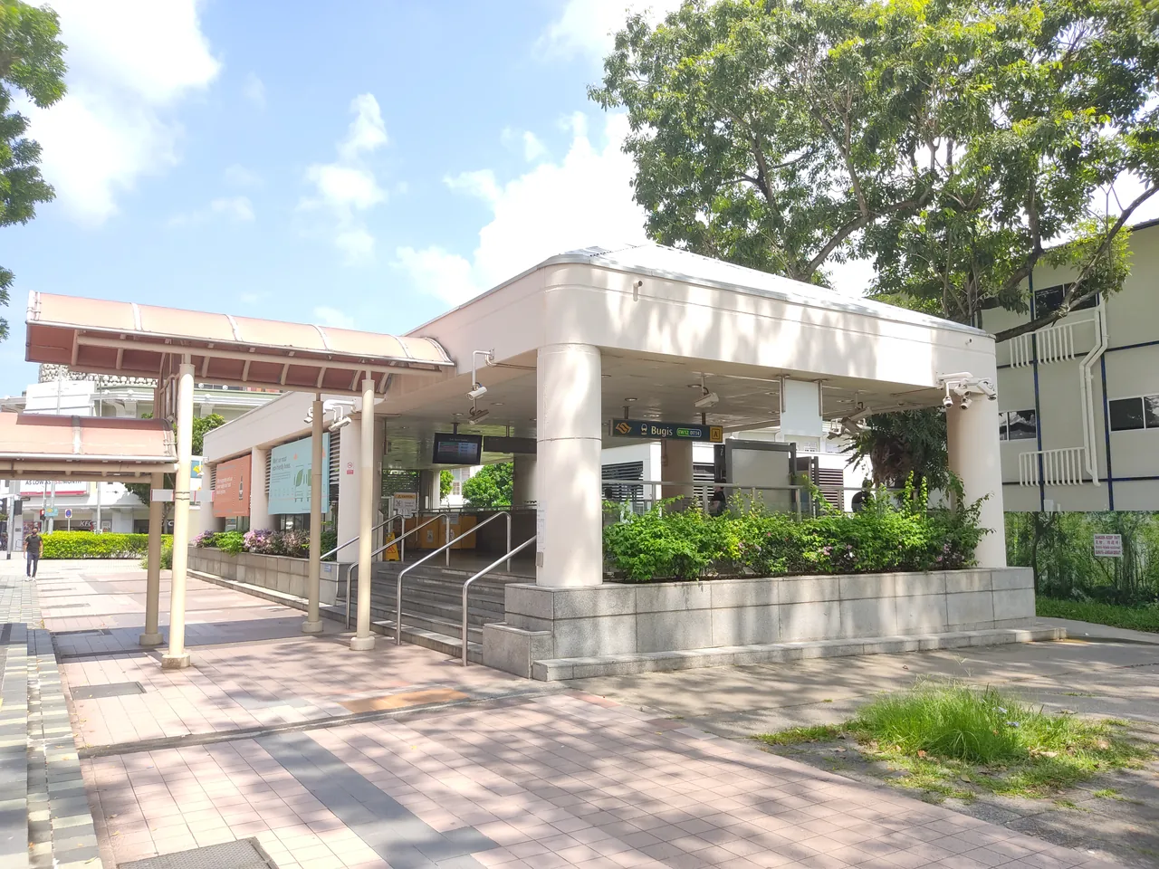 Bugis MRT station and street scene